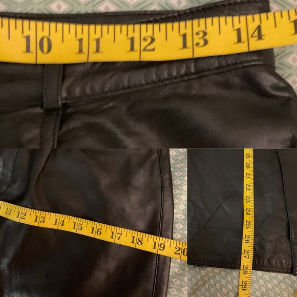 MODA A'PARTENIA VINTAGE BLACK LEATHER MIDI SKIRT.size 40 EU - Picture 15 of 15
